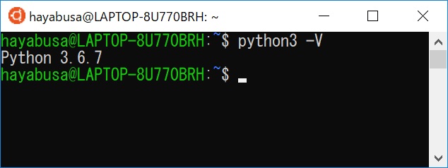 Pythonのバージョン確認