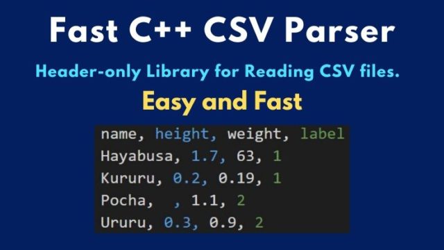 Fast Cpp CSV Parser